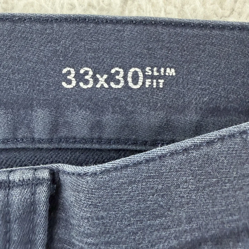 Banana Republic Slim Traveler Jeans Mens 33x30 Navy Slim Tapered Denim Pants